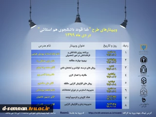 برگزاری وبینار طرح خداقوت دانشجوی هم استانی