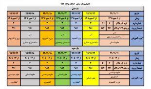 جدول زمانبندی انتخاب واحد نیمسال دوم تحصیلی ۱۴۰۰-۱۳۹۹ 3